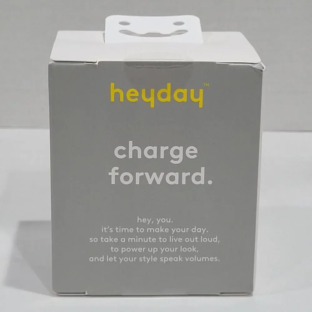 12pk heyday 2-Port USB-A and USB-C Wall Charger (Chrome, Black, Peach) New